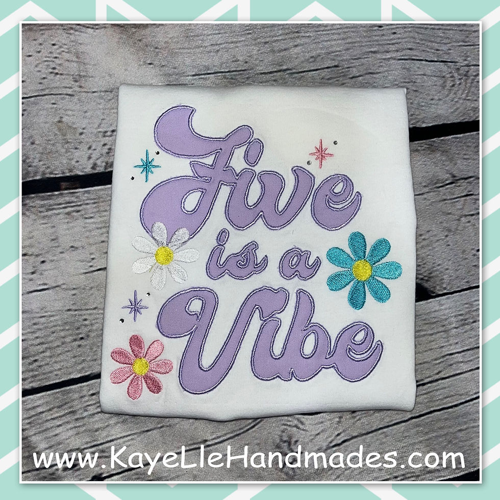 Embroidered Shirt - Birthday Shirt - Five is the Vibe