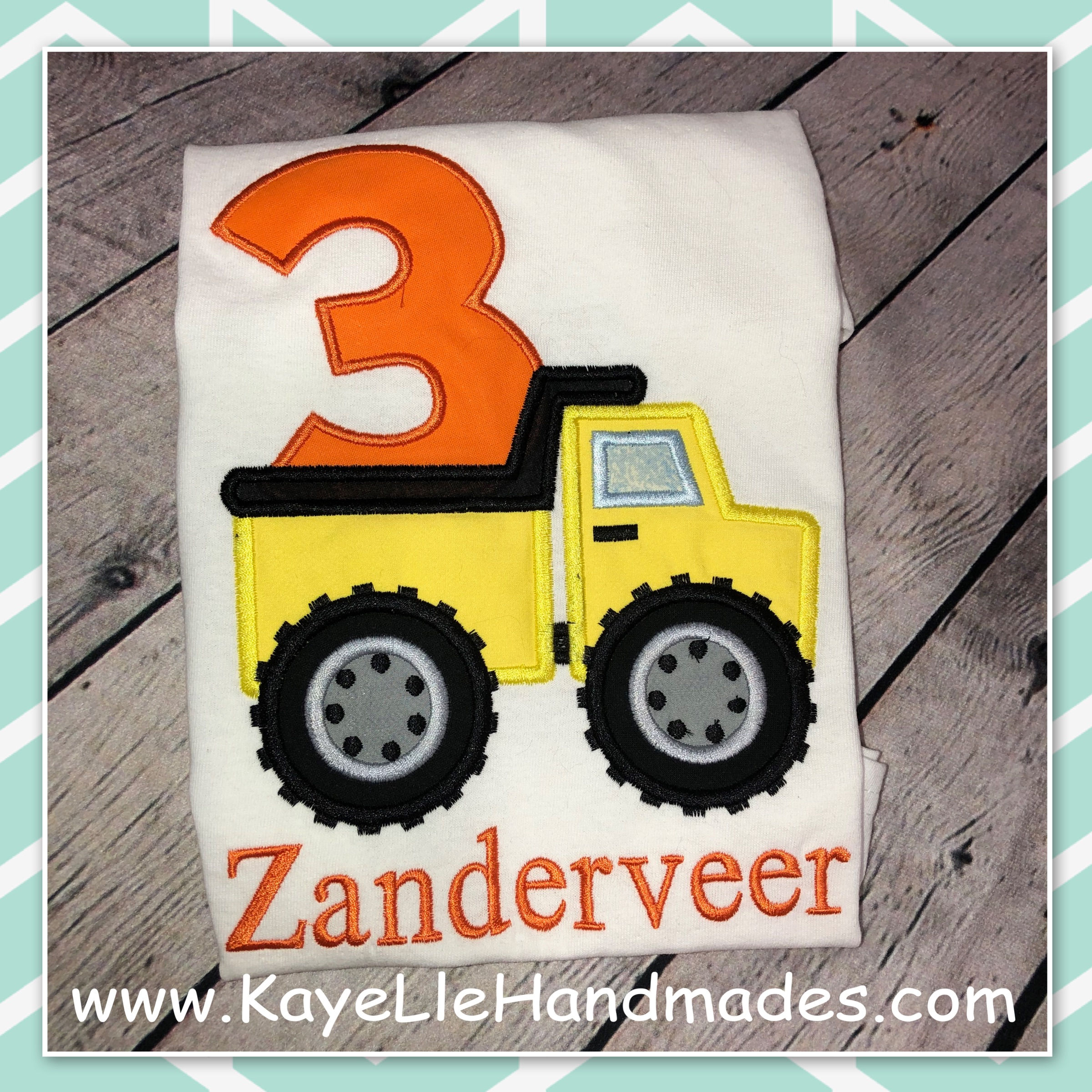 Embroidered Shirt - Birthday Shirt - Custom - Dump Truck - Construction