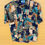 Thumbnail: Zara Man Mens Small Slim Short Sleeve Button-Front Blue Hawaiian Shirt Rare