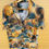 Thumbnail: Zara Man Mens Small Slim Short Sleeve Button-Front Blue Hawaiian Shirt Rare