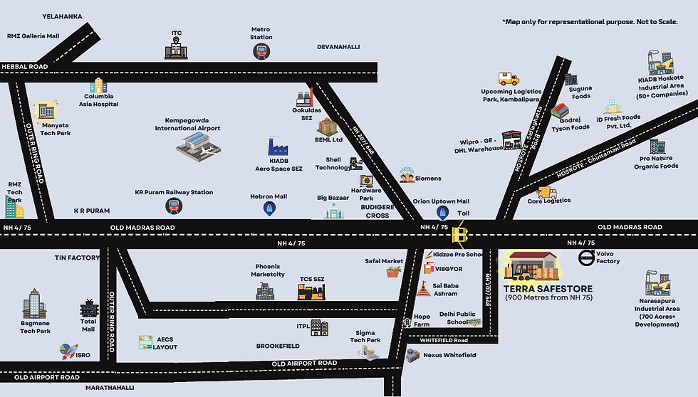 Terra Safestore 001 Location Map | Warehouse in Hoskote | Map Location