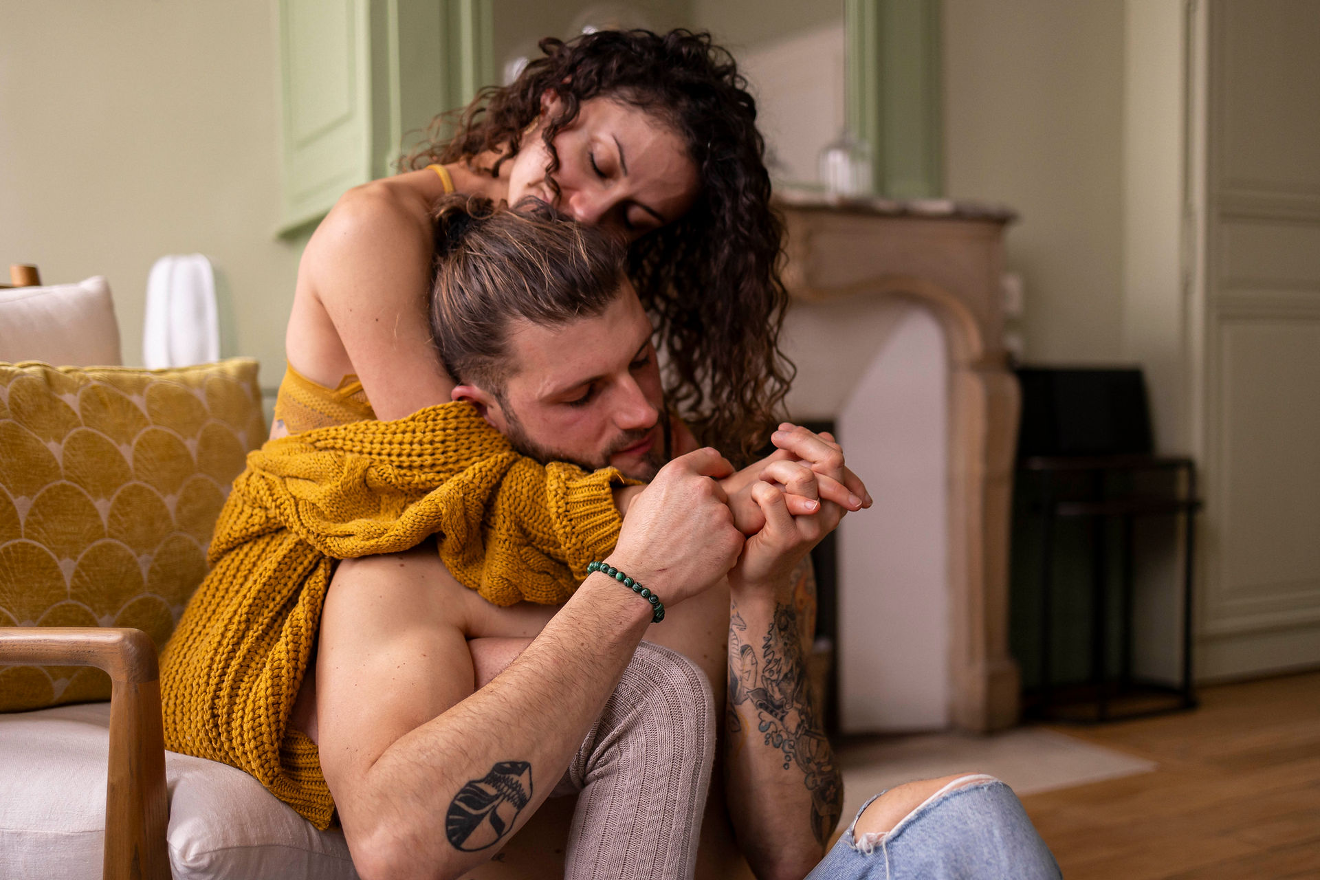 Séance couple lingerie
