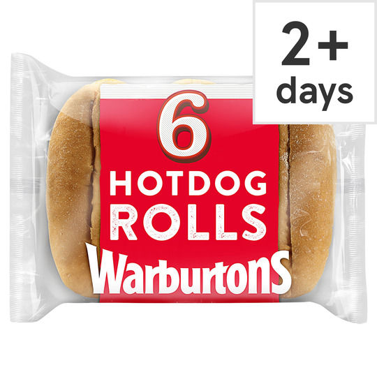 Warburtons Hot Dog Rolls X 6