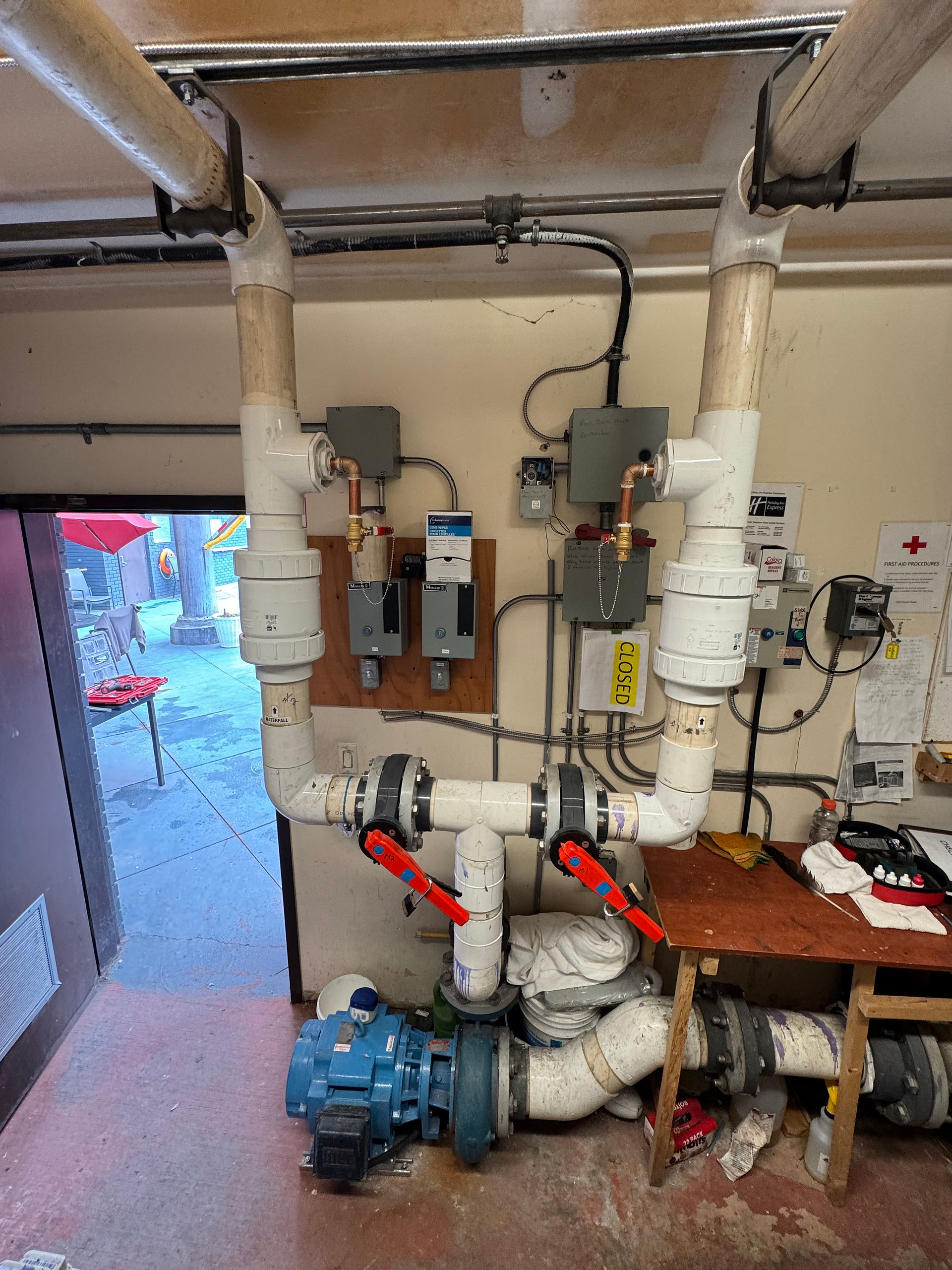Completed Waterslide maintenance and install of new hot tub boiler