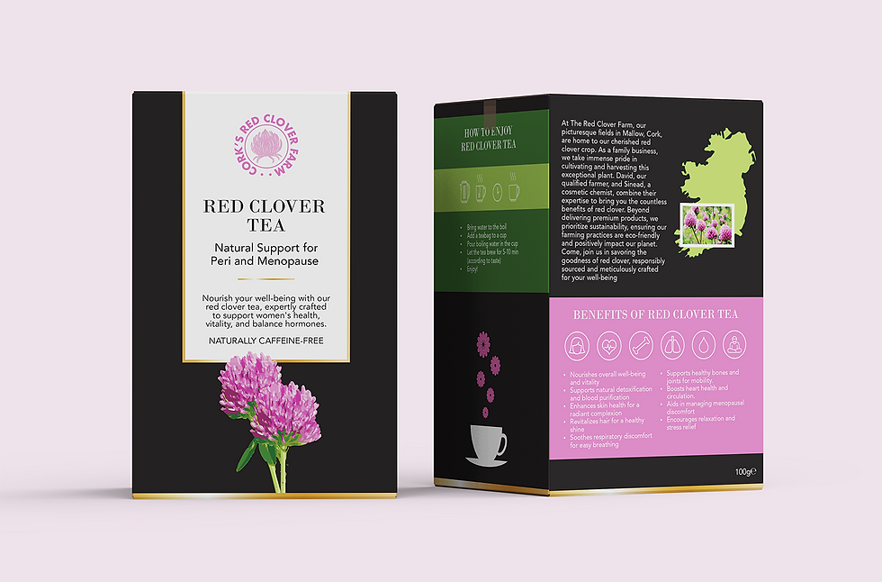 Corks Red Clover Tea Packaging