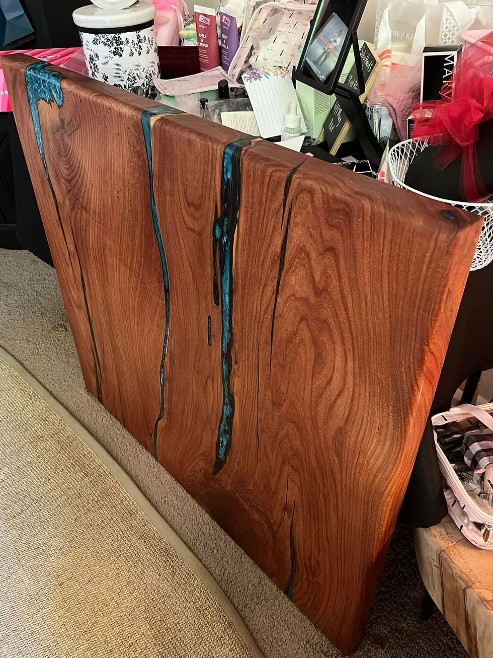 Thumbnail: Mesquite and Turquoise Burl Slab Stream Table