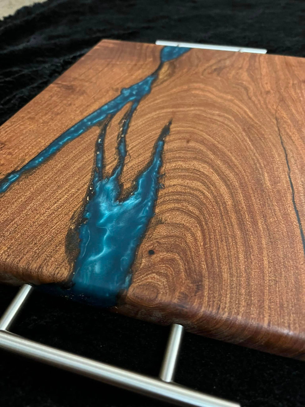 Thumbnail: Small Mesquite Charcuterie w Turquoise Inlays