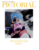 Biathlete holding her rifle, cover title of sport photography portfolio magazine, self made with Adobe Indesign
