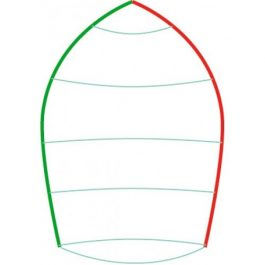 Spinnaker EX3037 de Windesign Sailing desplegado en una embarcación 420.