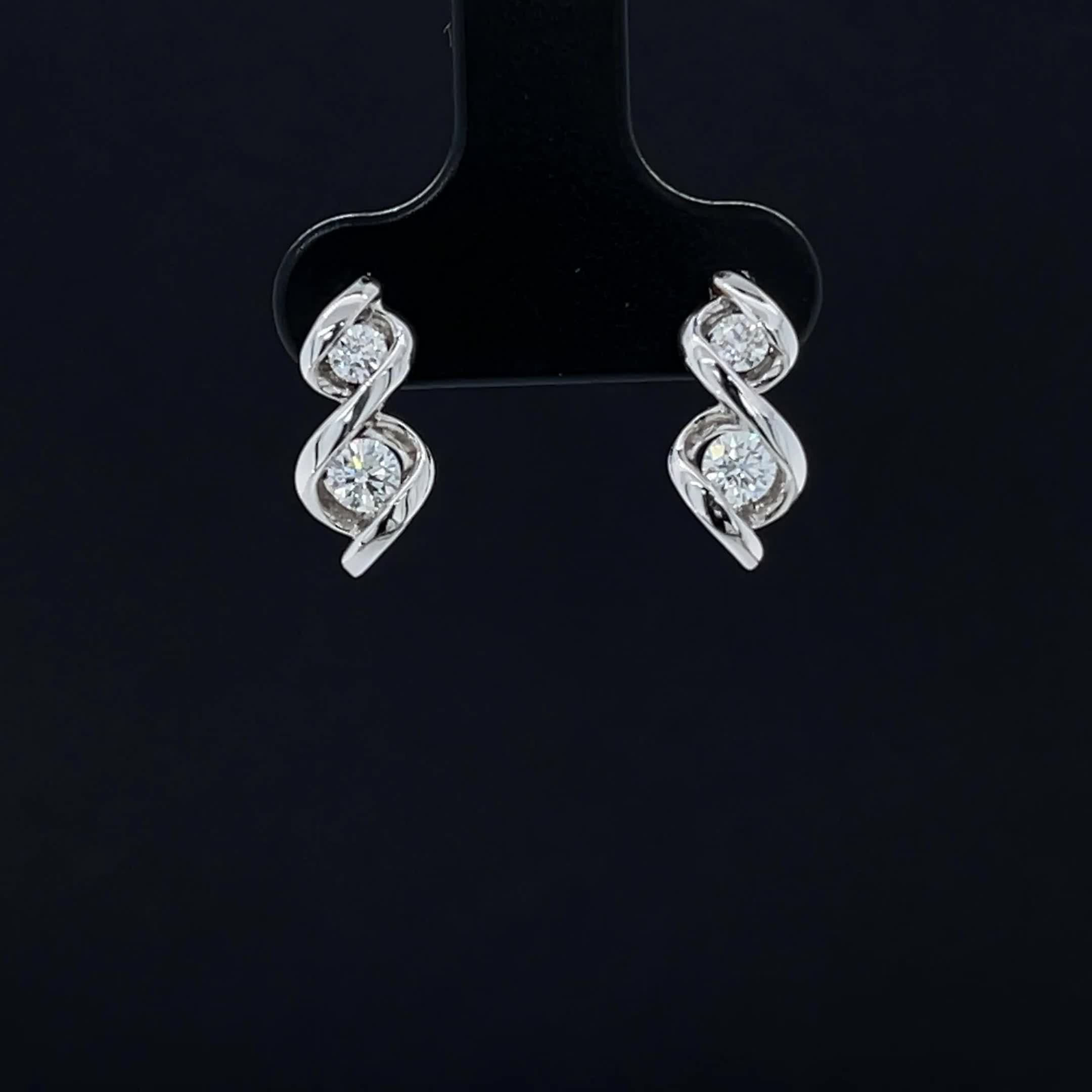 Diamond Earrings 18K White Gold