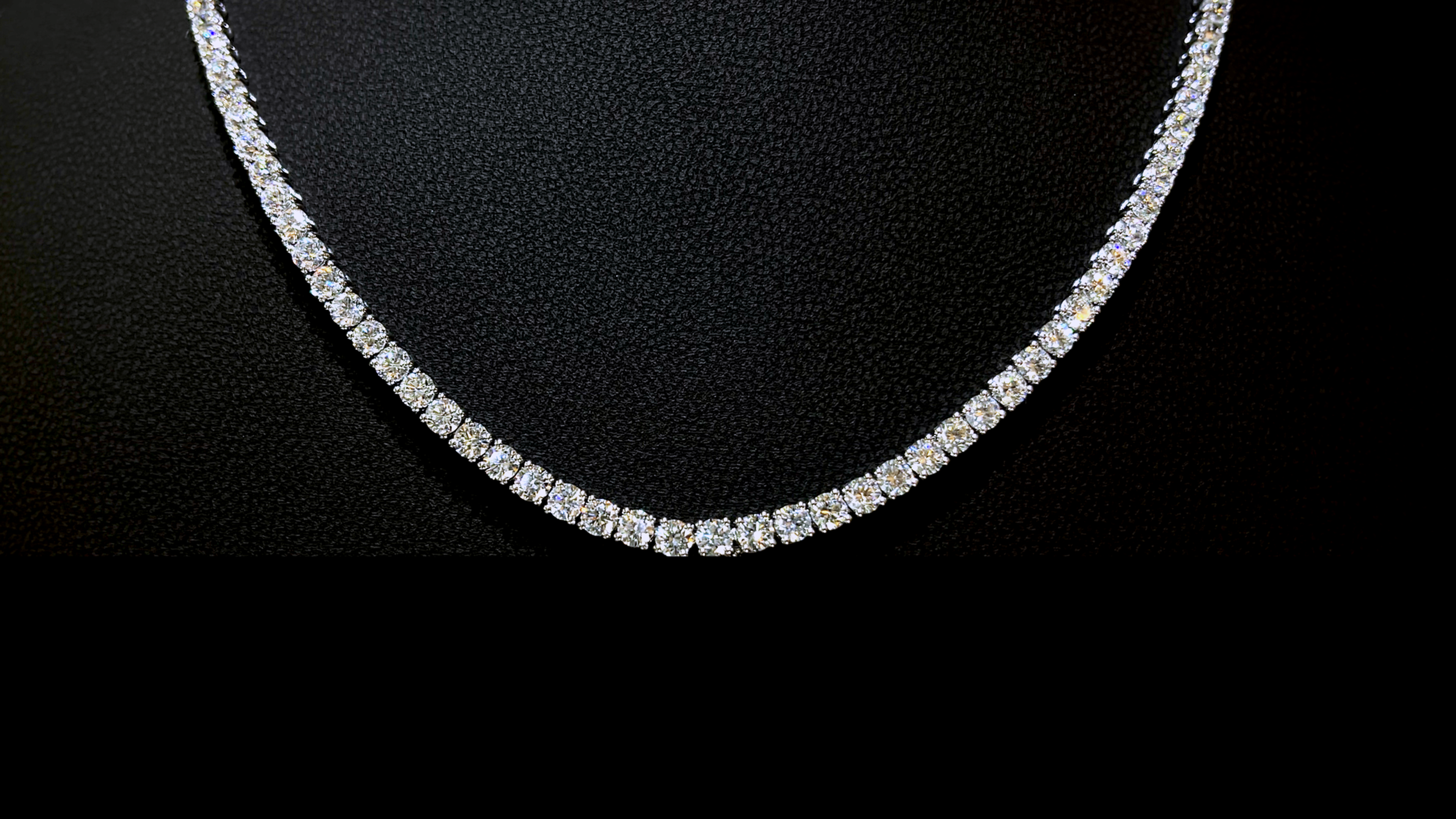 Diamond Tennis Necklace 18K White Gold