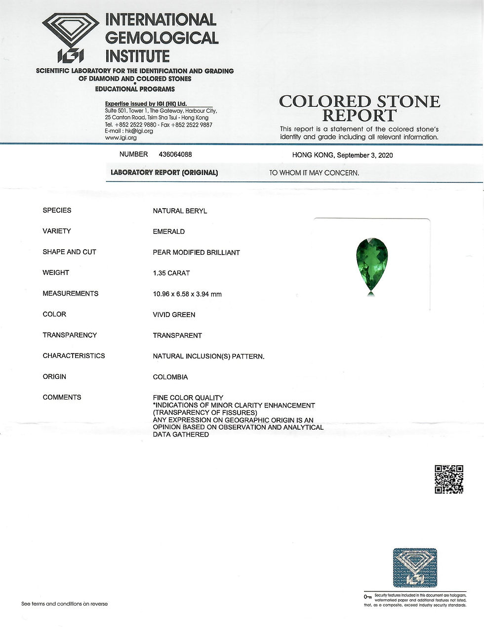 Thumbnail: Natural Emerald Earrings 18K White Gold