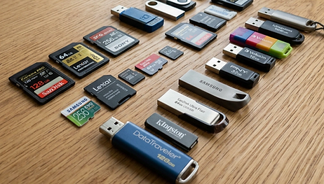 memory cards & USB Sticks.