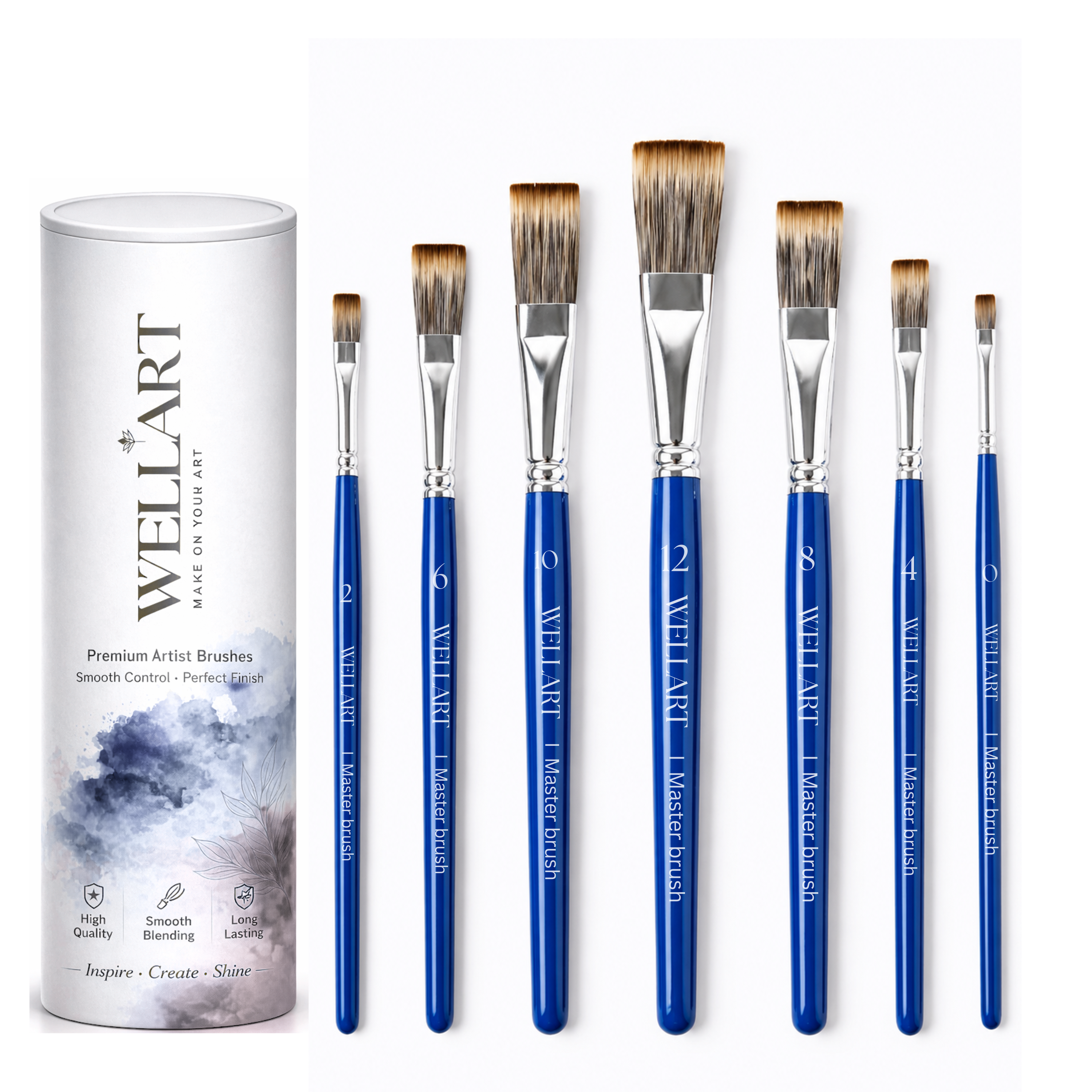 flat brush set of 7