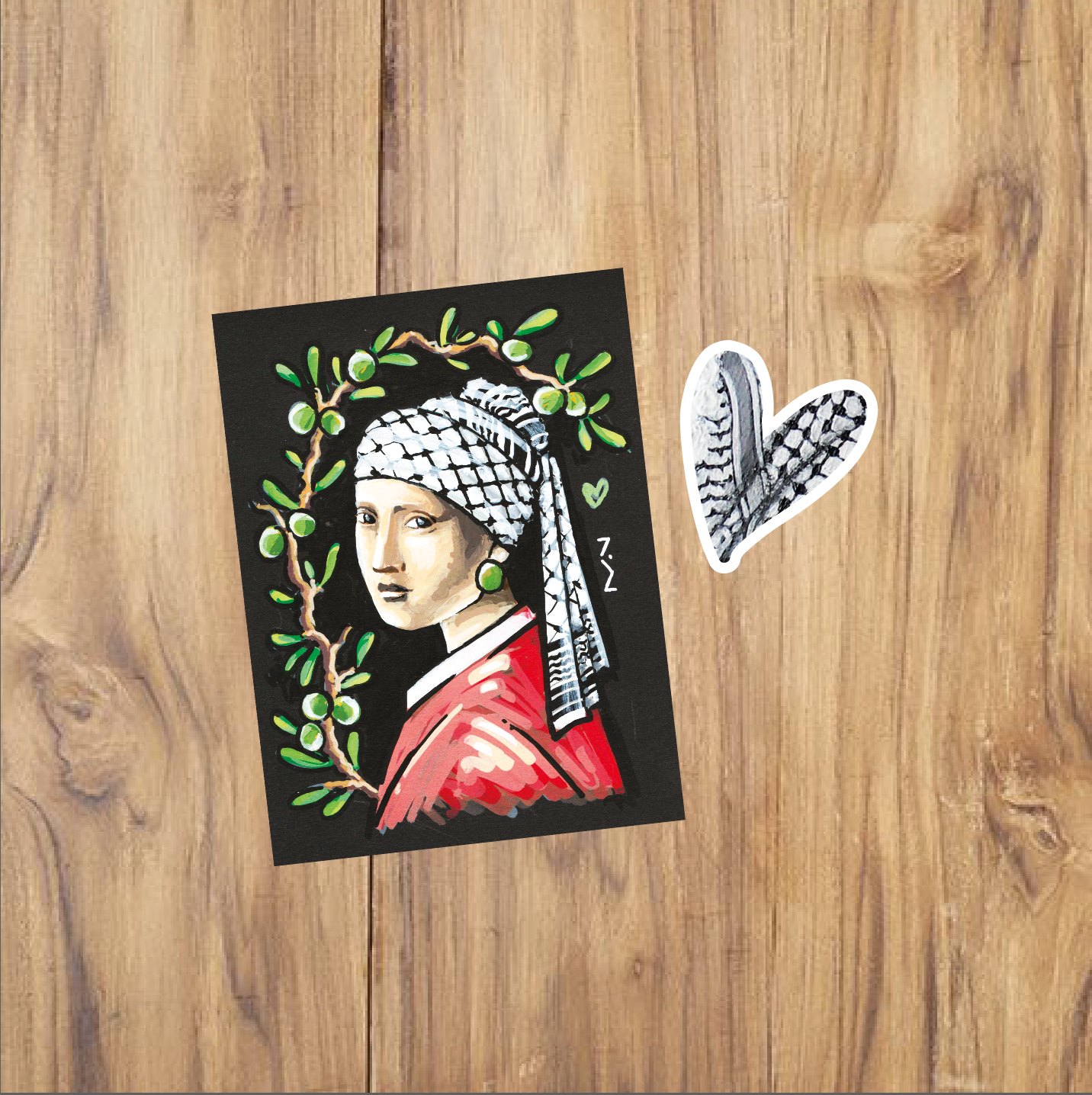 Sticker 6x8cm_ Jeune fille aux olives