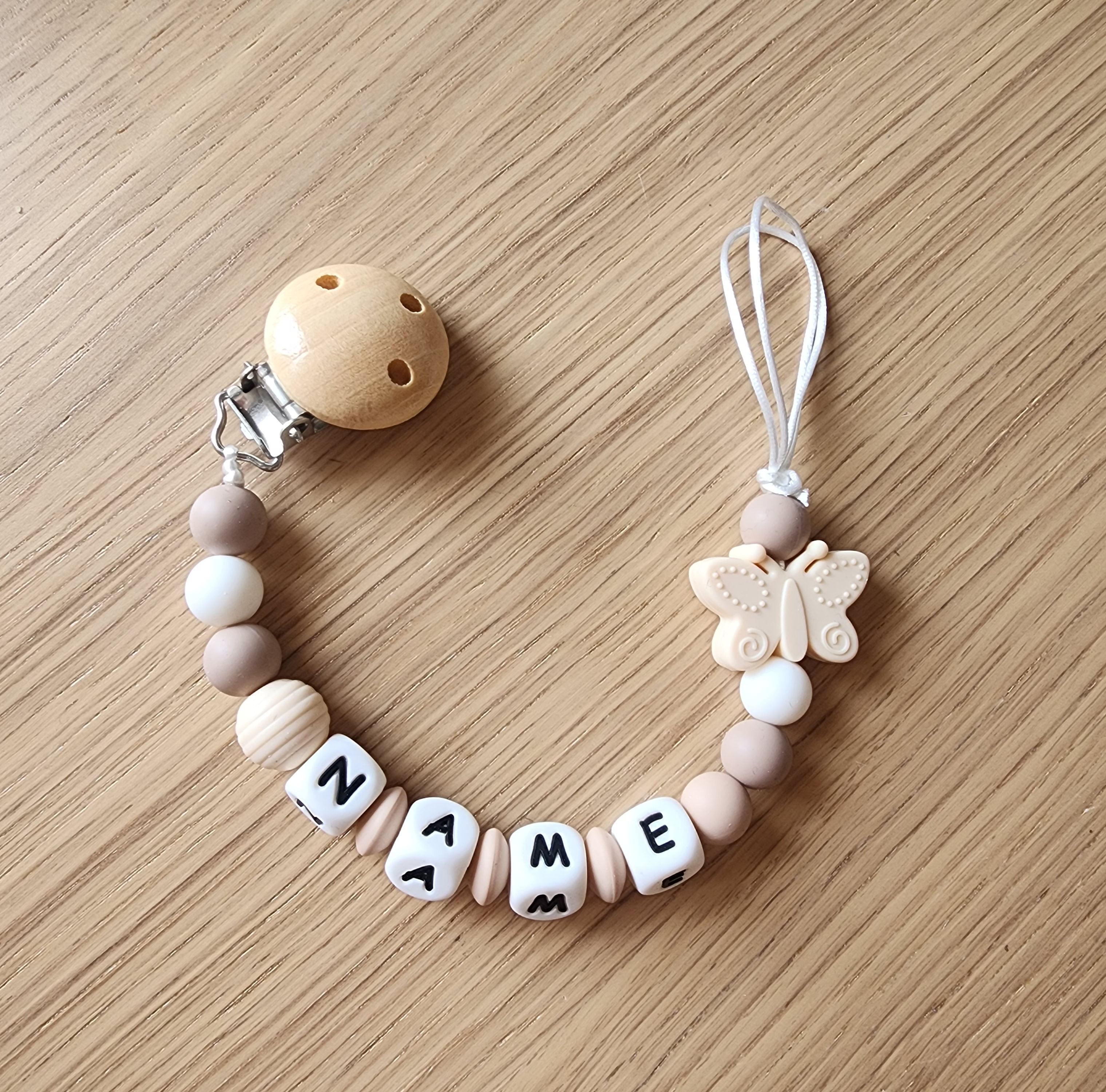 מחזיק מוצץ פרפר חום