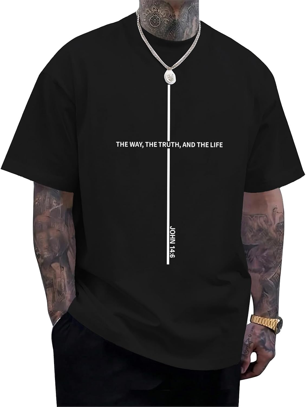 Miniatura: Christian Shirts for Men Religious Jesus God Faith Tshirts Vintage Oversized Cro