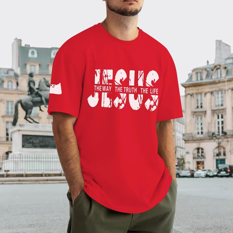 Miniatura: Christian Jesus Faith Shirts for Men God Religious Cross Bible Verse Inspiration