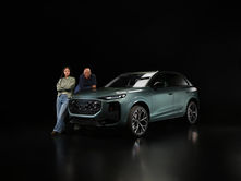 Morgan Freeman and Chase Infiniti standing next to new Audi Q3 2026