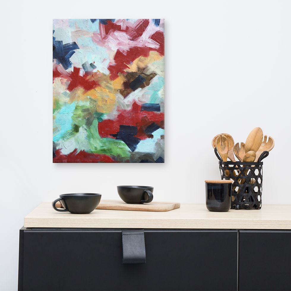 Thumbnail: Vibrant Elemental Abstract Canvas Art Print 