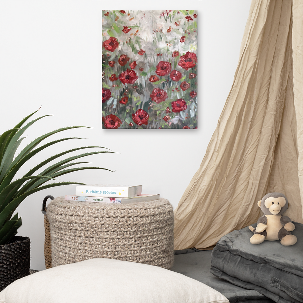 Thumbnail: Dream Of Poppies Floral Abstract Canvas Art Print