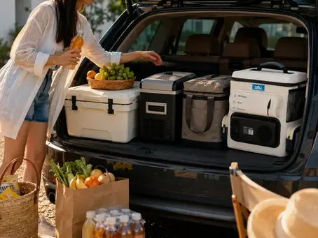 car cooler options in an SUV trunk for a summer road tri