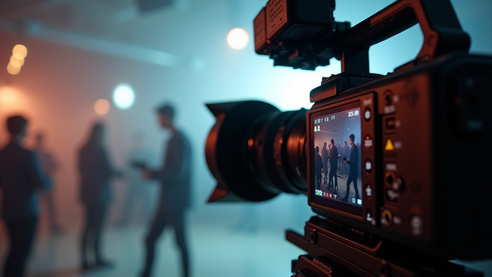 Eye-level view of a modern video production setup