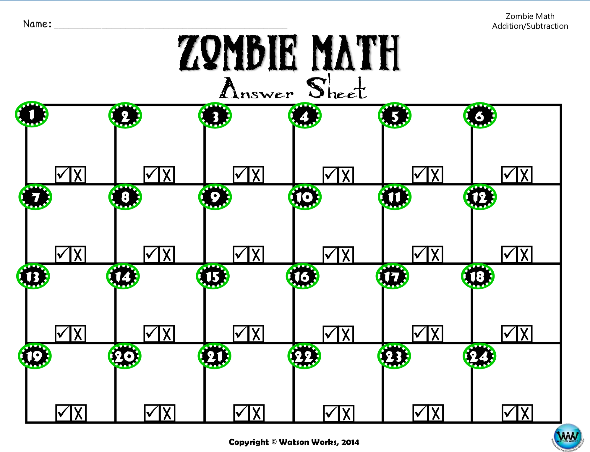 Zombie Math Task Cards - 2 Digit Addition and Subtraction with/without Regroupin | watson-works