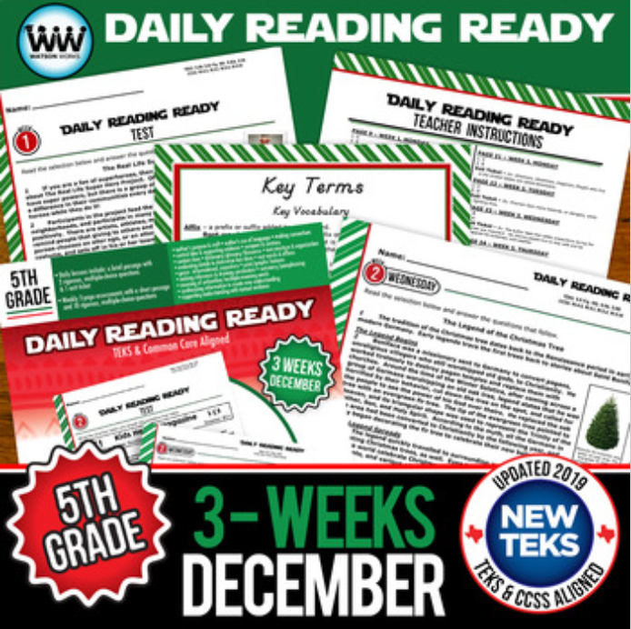 Thumbnail: 5th Grade Daily Reading Spiral Review Full New