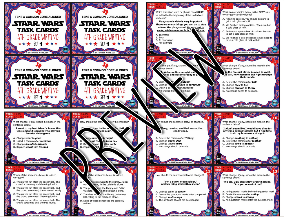 Thumbnail: 4th Grade - STAAR Wars Writing Bundle