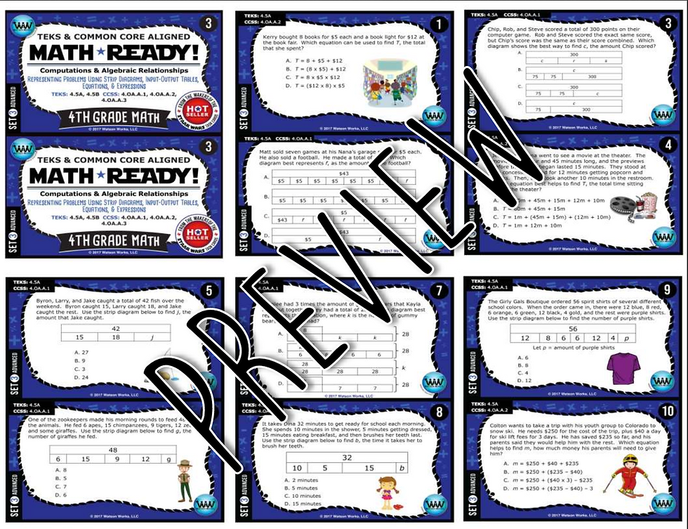 Thumbnail: 4th Grade Math Ready® Algebraic Bundle