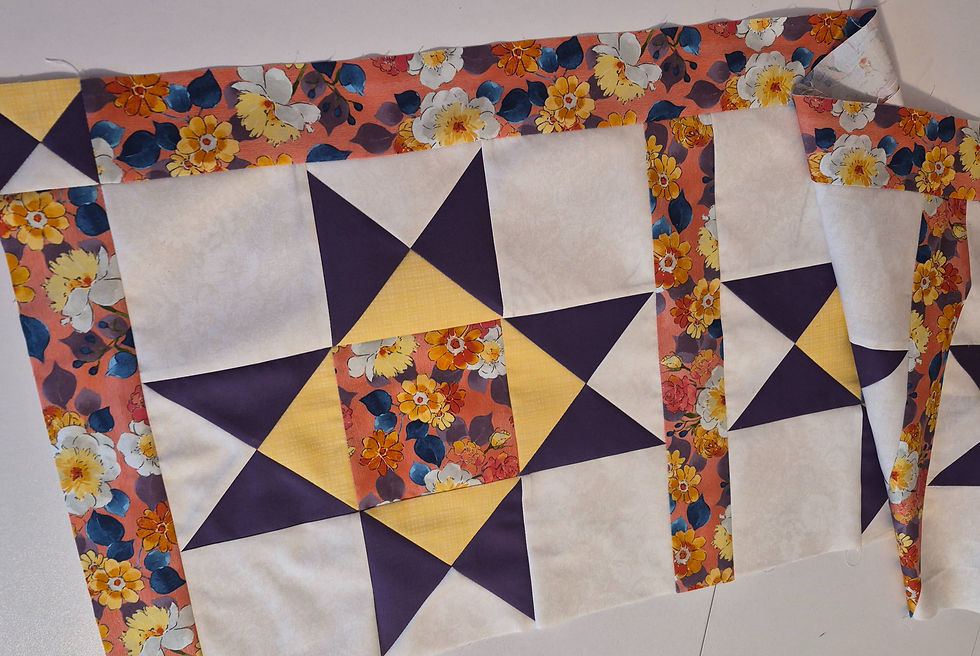 The table runner top before quilting.