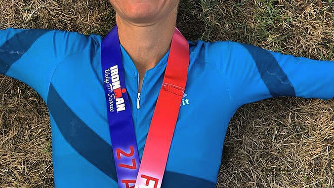 Short race report: On race morning I still didn't have the certainty it was gonna be a non-wetsuit swim. But I was almost sure, as it was very hot in Vichy! And at 5.30am the confirmation: wetsuit forbidden. Ok ... it will be ok, I told myself, I can do it! 6.50am the start is given. Water was not cold but pretty ugly: I couldn't see a thing underwater, I kept crashing against people I didn't see, I know I'm not a good swimmer so I found it quite messy! Finally the swim was over (1h12') , not a very good time but i was glad it was over. Bike was great instead. Tony made me do lots of long training, so I felt pretty confident. Important was to remember to drink and eat properly. I had all my nutritional scheme clear... but somehow I wasn't able to follow it properly: I missed the special needs aid station so I had 2 bottles less to drink: i tries to compensate eating a couple of extra gels. I was feeling strong and good when I got off the bike! As I approached the marathon I grabbed my gels and drinks and off I went. I felt great for the first 6-7 km , but then tiredness started to creep into me, my muscles got sore and my strength started to fade away. I tried to eat gels and drink water but I felt it hard for my stomach. I knew I had to eat something so I tried with coke! And it worked a treat. I trodden on from aid station to aid station for the last 10km trying to be constant and trying to focus on what was waiting for me at the finish line: qualification for kona. I wanted it madly so I went and grabbed it! 10h14' was the time. 1st of my category and 5th overall, overwhelmed by happiness! I have to thank you Tony and Natasha for this achievement, it wouldn't have been possible without you. You gave me such a boosts and mental strength that all the pain I felt during the race was just like a piece of cake! Ready to rock for more!