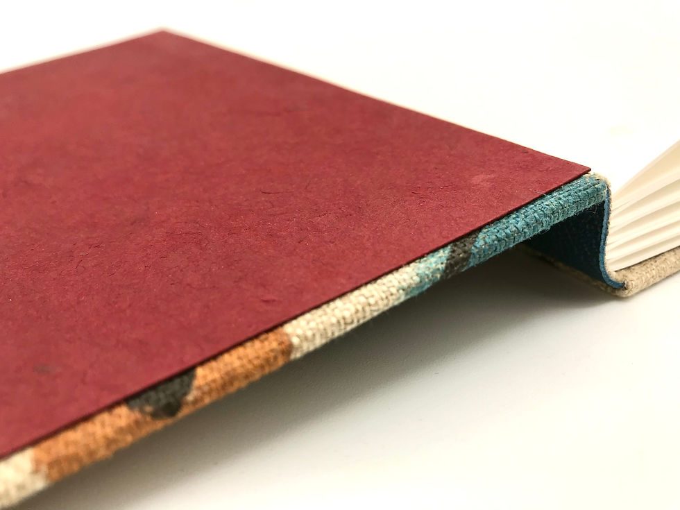 Miniature : Carnet Long Stitch Vassily - Cuir et toile de lin