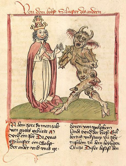 Silvestro II e il Diavolo, illustrazione