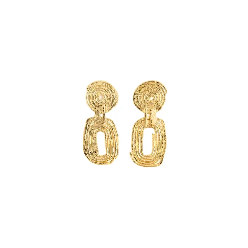 Boucles d'oreilles dorées et brossées