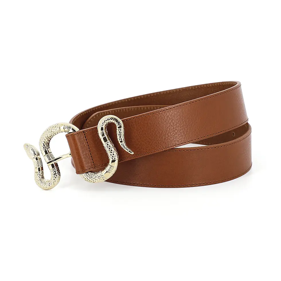 Miniature : Ceinture serpent marron