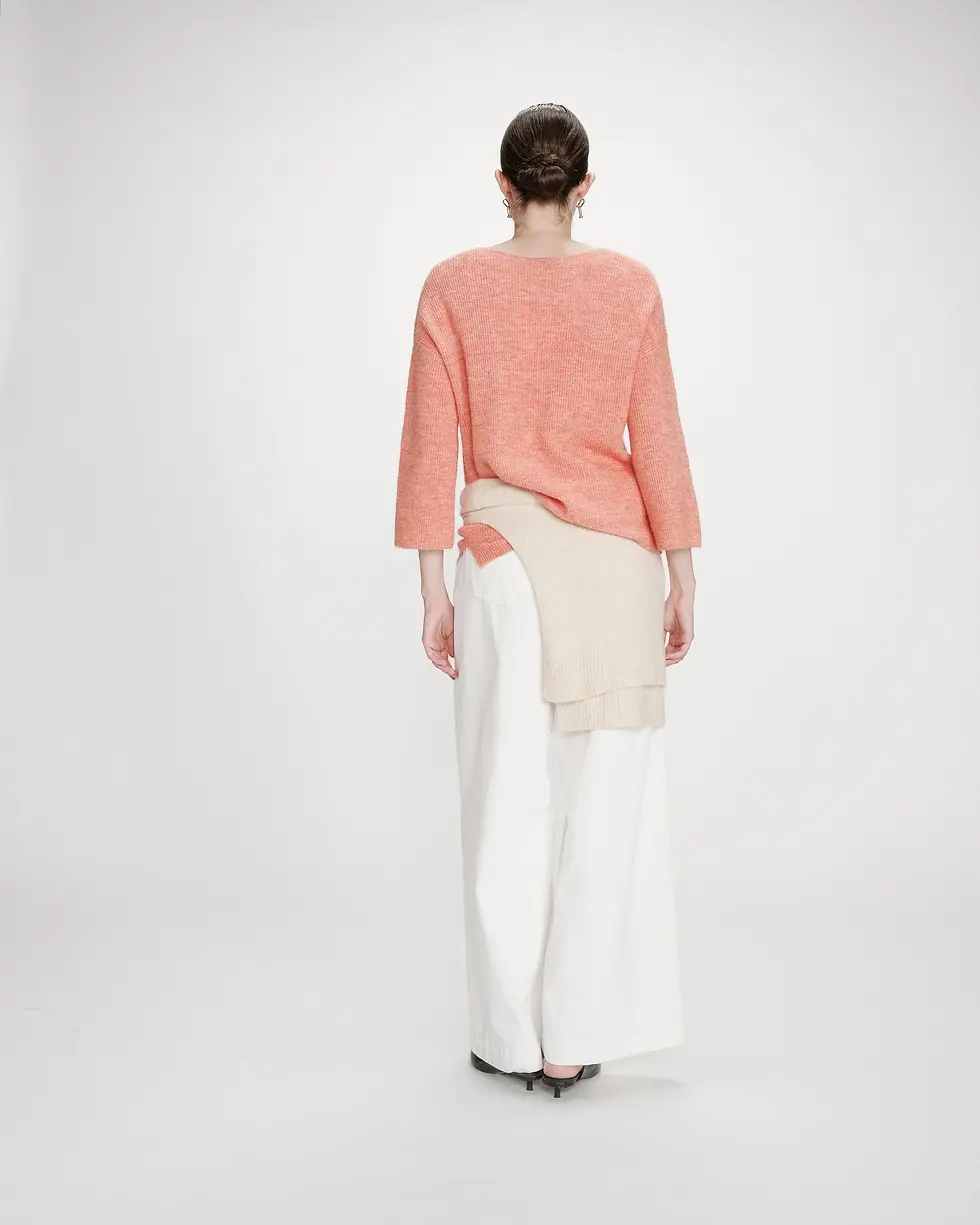 Miniature : Pull à manches 3/4 corail Vicenzo