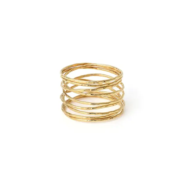 Bague dorée 9 anneaux