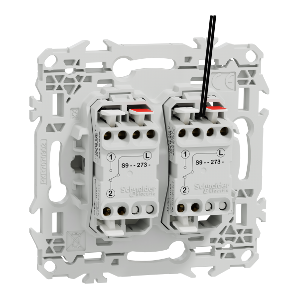 Miniature : New odace - double va-et-vient ou poussoir lumineux led 0.15ma - 10ax - blanc cr