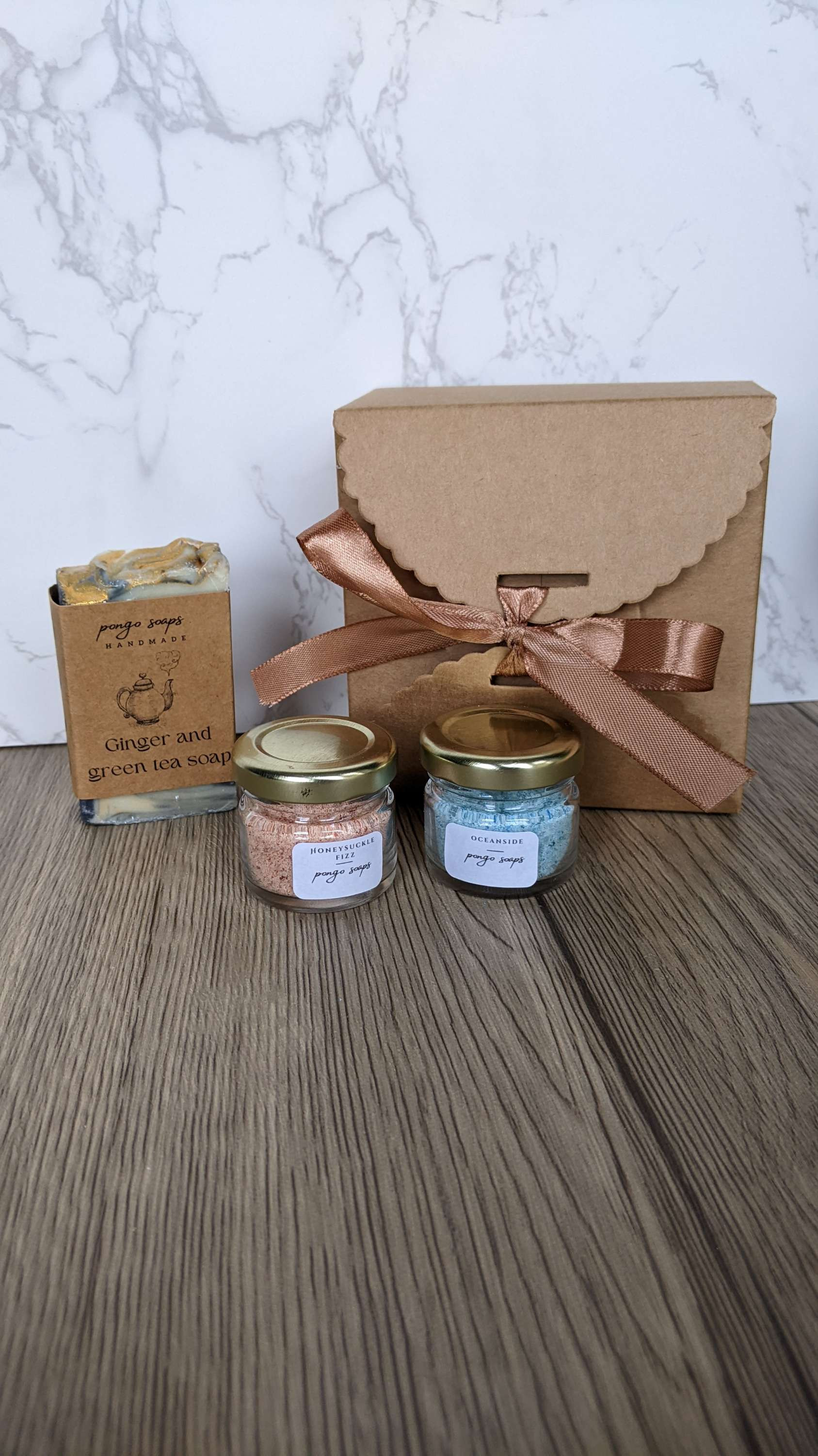 Soap and bath salt gift set
