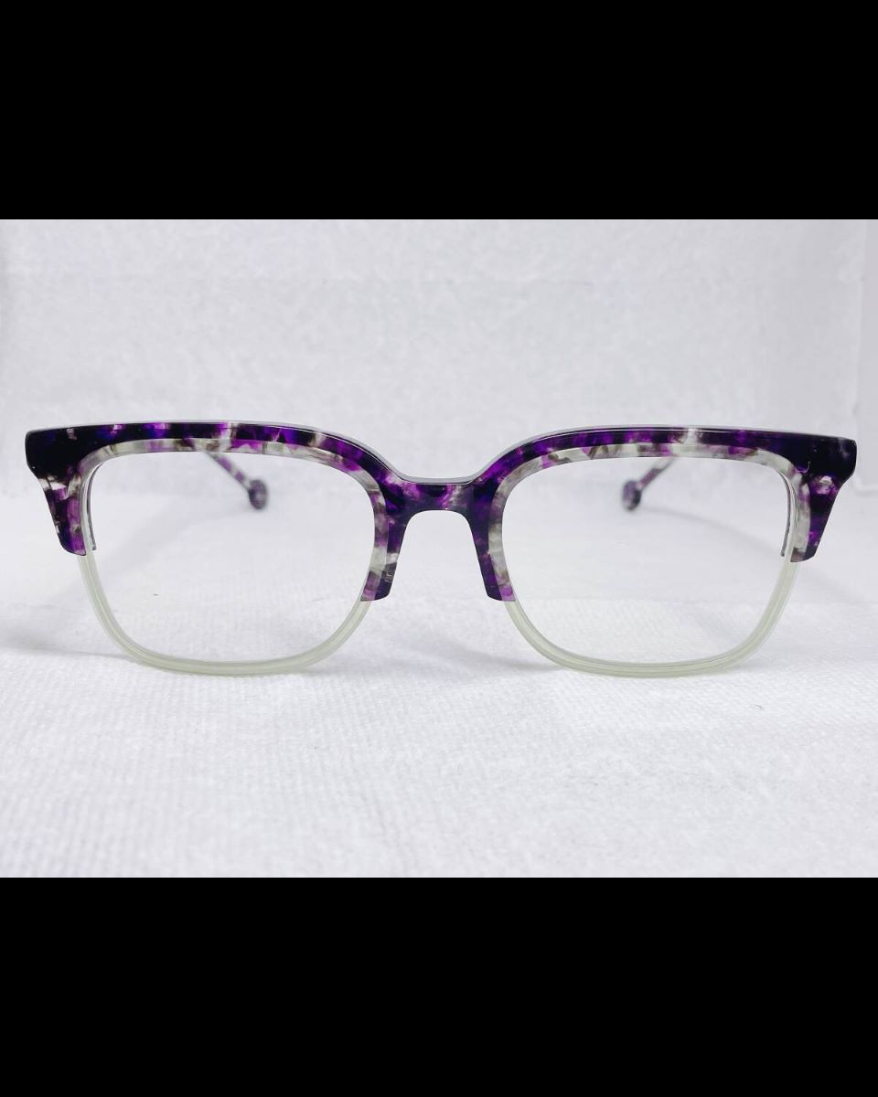 Thumbnail: L.a. Eyeworks MULLET GIO Unisex Eyeglasses 49□18 145 Tortoise-Deep Blue Crystal.