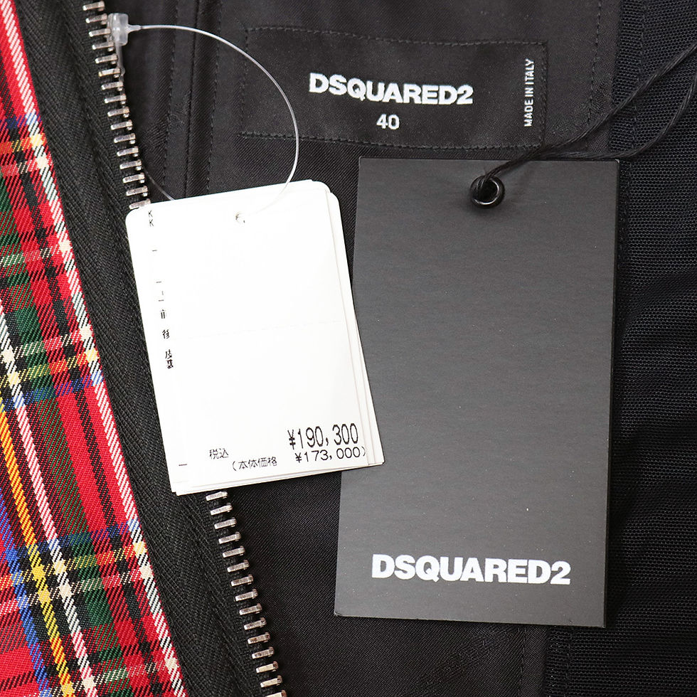 Thumbnail: Dsquared2 Dress Bustier Check Denim Sheepskin Switch