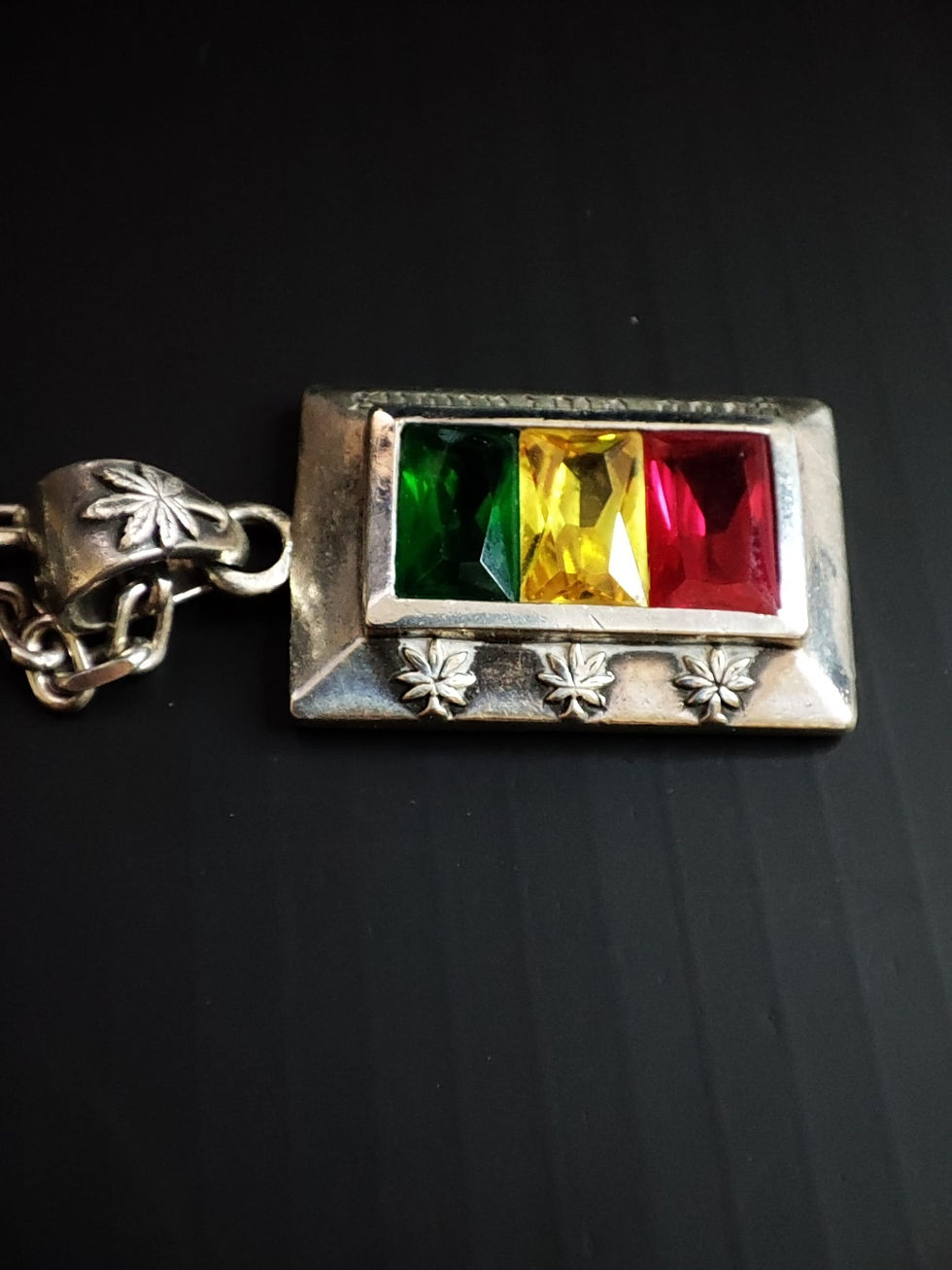 Thumbnail: Good Vibrations Silver Rasta Necklace.
