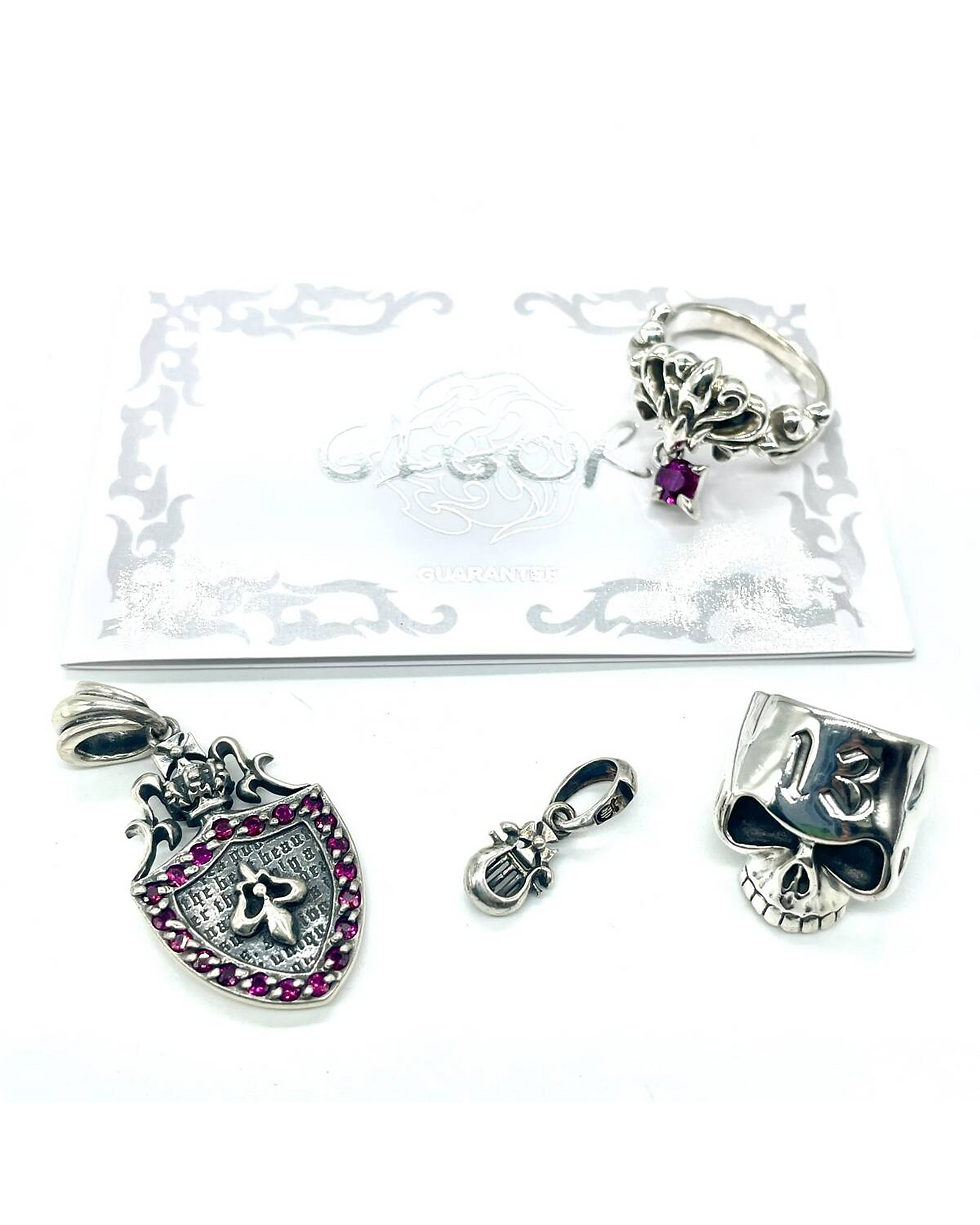 Thumbnail: GIGOR Silver ring-pendant "Flower". synthetic ruby