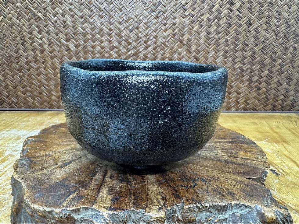 Thumbnail: Inoue Shunho Ware Black Raku Tea Bowl Antiques