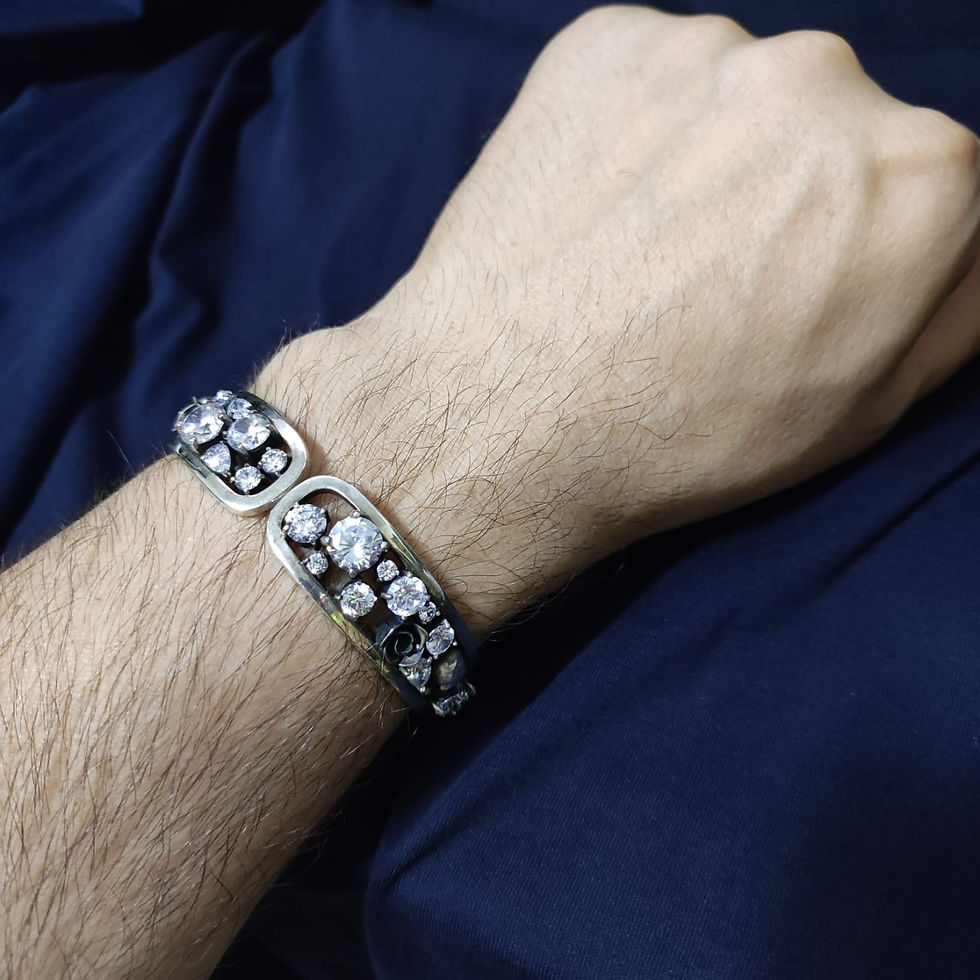 Thumbnail: Glamb Vintage Odyssey Swarovski Bracelet. Silver