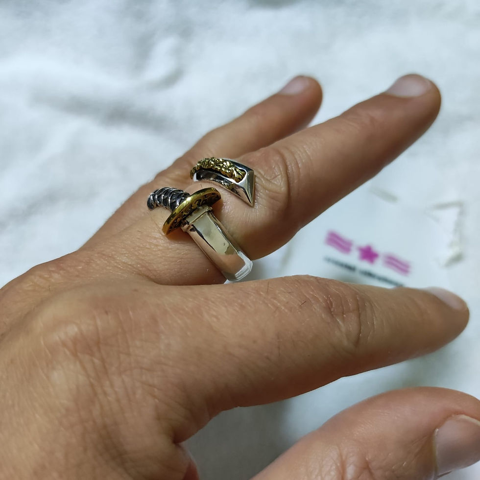 Thumbnail: Oriental Vibrations Silver 925 Ring Katana.