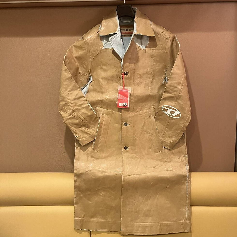 Thumbnail: Men's DIESEL denim coat, classic fit, paper fiber coating.