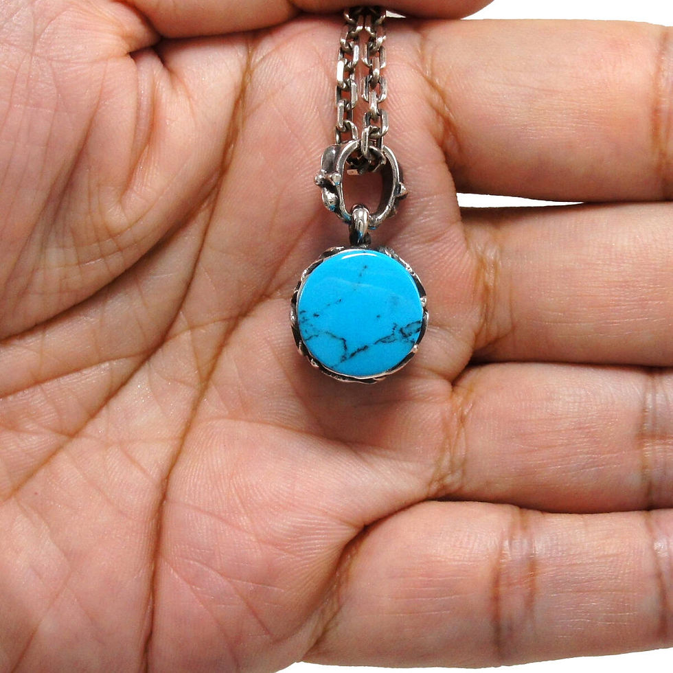 Thumbnail: Turquoise Pendant Made of 925 Sterling Silver